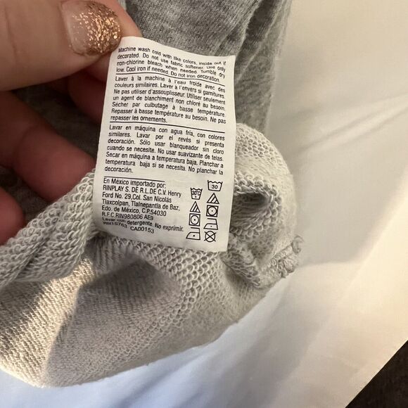 Champion Womens Cropped Gray Hoodie Sweatshirt Rainbow Size Medium - Picture 7 of 9